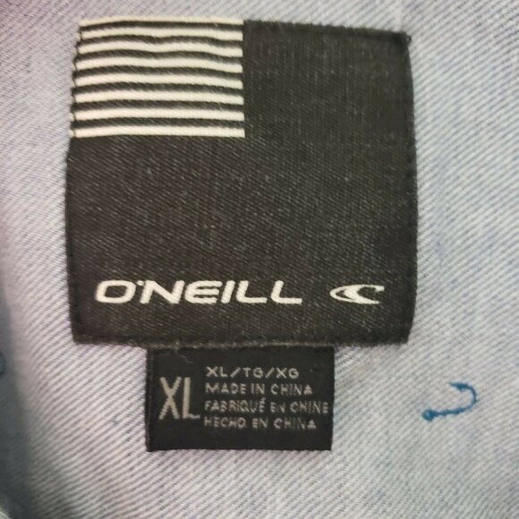 ☀ O'neill Mens Blue Fish Hook Print Long Sleeve - Picture 3 of 7